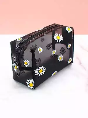 Daisy Print Mesh Makeup Bag Cosmetic Organizer Toiletries Bag Makeup Organizer • $6.32