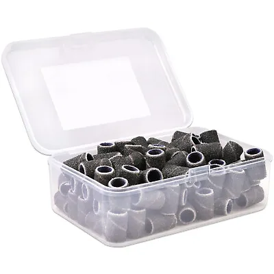 PANA 100 Pieces Nail Sanding Bands For Nail Drill Bits File (80 Grit Black) • $9.49