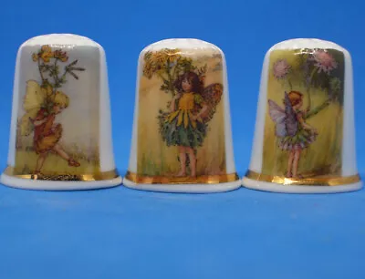 £9.95 • Buy Birchcroft Thimbles -- Set Of Three -- Flower Fairies Of Summer