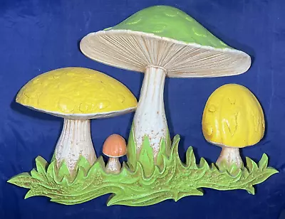 Retro Mushroom Wall Hanging Art Plaque Plastic Decor Dart Industries Vintage 70s • $50