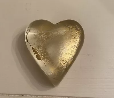 Randy Strong Dichroic Heart Shaped Art Glass Paperweight Signed 1991 • $25