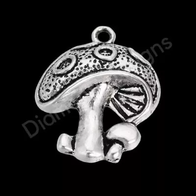 £2.39 • Buy 10 Pcs - 22mm Tibetan Silver Mushroom Toadstool Charms Jewellery Craft I230