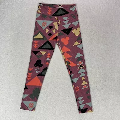 LuLaRoe Disney Leggings One Size OS Geometric Triangle Minnie Mouse Spandex Poly • $5