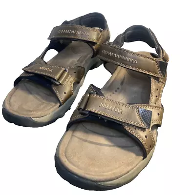 Earth Origins Brown Mens Sandals Comfort Casual Size 13 Gelron Cushion • $22.88