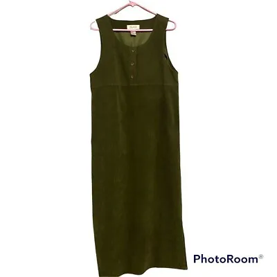 Vintage Selene Sport Sleeveless Velour Dress Sleeveless Hunter Green Womens Med • $14.95