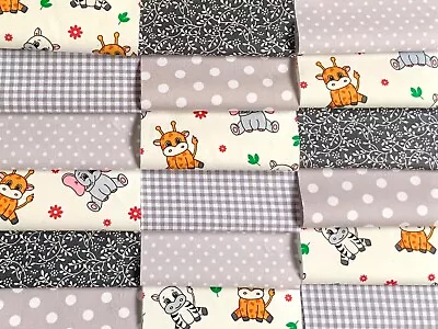 Fabric Patchwork Squares 30 X 4  10cm Cotton Quilting Craft Baby Animals Z12 • £4.95