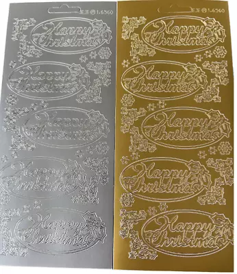 £1.99 • Buy Happy  Christmas Peel Off Sticker Sheet For Card Making Crafts