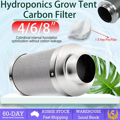 4/6/8 Inch Carbon Filter Odor Control For Fan Grow Hydroponics Tent Ventilation • $65.95