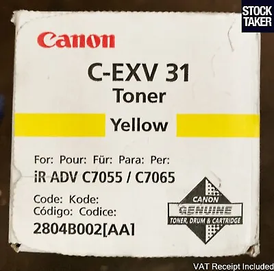 Genuine Canon C-EXV 31 Yellow Toner Cartridge IRC7055 IRC7065 2804B002 VAT Inc • £54.95