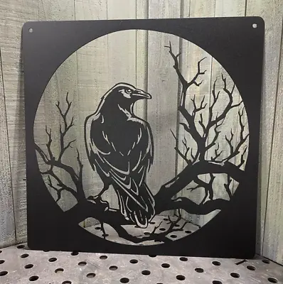 Metal 24  Raven Crow Bird Plasma Cut Sign Art Gothic Goth Decor • $85