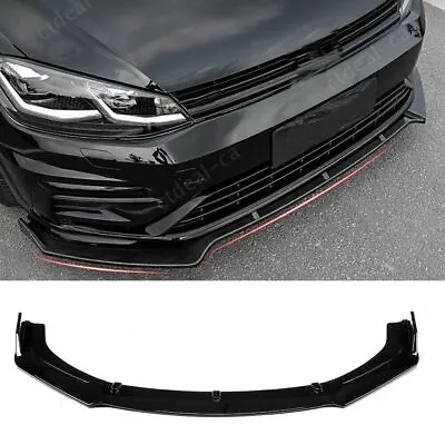 Gloss Black Front Bumper Lip Spoiler Splitters Body Kit For VW Jetta Golf Passat • $58.95