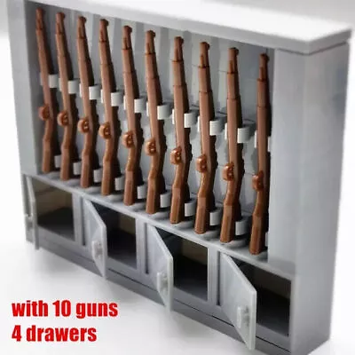Military Weapons Rack Building Blocks 10 Guns Locker Drawer Accessories For Lego • $26.50