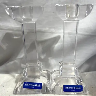 Villeroy & Bosh 1748 Set Of 2 Candle Stick Holders Siena Lead Crystal Austria • $28.89