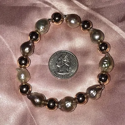 Honora Italy Bronze And Ming Pearl Bracelet With Hidden Magnetic Clasp NWOT RARE • $144.99