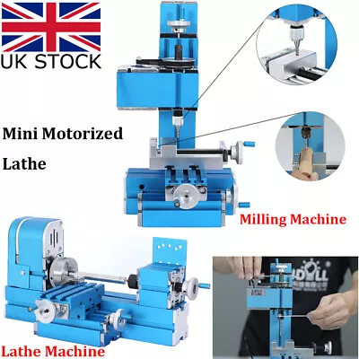 Mini Metal Turning Lathe Motorized Milling Machine Model DIY Woodworking Tool • £162.98