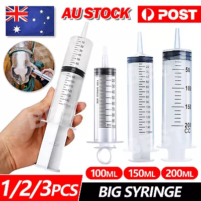 100-200ML Reusable Big Plastic Hydroponics Nutrient Healthy Feeding Syringe NEW • $11.95