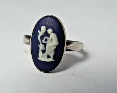 925 Sterling Silver Wedgwood Jasperware Ring Size 5.5 • $4.95