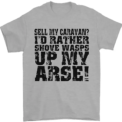 Sell My Caravan? Caravanning Funny Holiday Mens T-Shirt 100% Cotton • £9.48