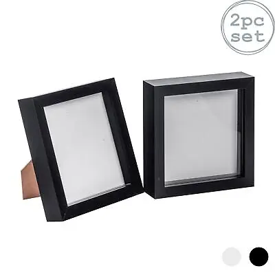 £10.99 • Buy 2x 3D Box Photo Frames Standing Hanging Craft Shadow Picture Frame 6 X 6  Black