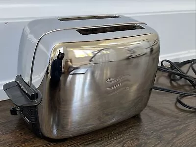 Vtg GE General Electric Chrome Pop Up Toaster 2 Slice Works • $9.99