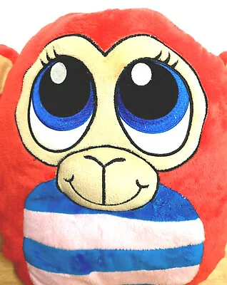 Mushabelly Red Monkey Plush Chatter Sound Wedgies Pillow Pet Stuffed Animal Toy • $10.19