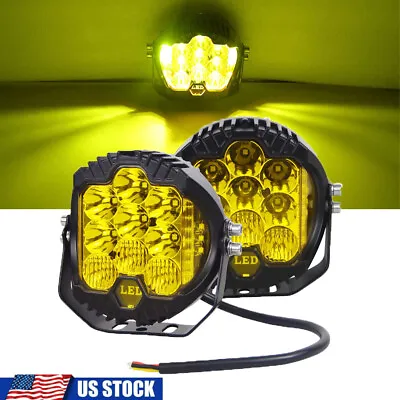 7inch LED Work Light Car Pods Spot Flood Combo Offroad Driving Fog Lamp Amber 2x • $52.20