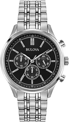 Bulova Men's Quartz Chronograph Multi Dial Stainless Steel Watch 42MM 96A211 • $135.99