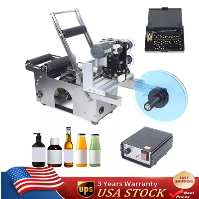 100W Semi-automatic Round Bottle Labeling Machine Date Marking Tool 20-40pcs/Min • $489.25