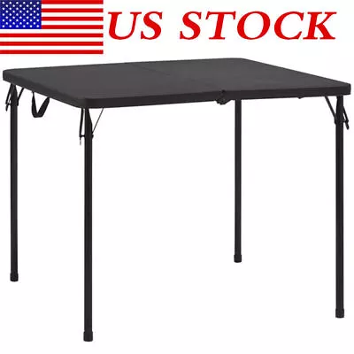 $37.02 • Buy 34  Foldable Square Resin Card Table Indoor Outdoor Multi-Use Durable Plastic