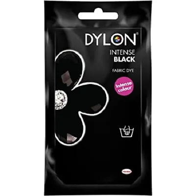 Dylon Intense Black Hand Fabric Dye Sachet Permanent Textile Clothes 50g • £6.50