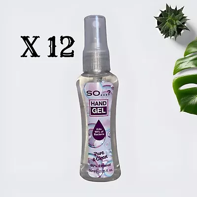 Anti Bacterial Sanitiser Gel Spray X12 50ml 60% Ethanol Hand Sanitizer Bottles • £5.99