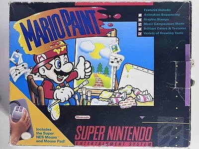 Mario Paint Super Nintendo SNES - Complete CIB W/ Poster & Inserts - Working • $99.99