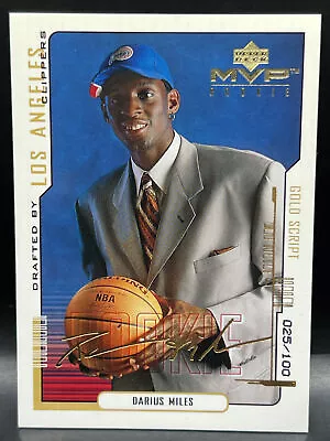 2000 Upper Deck MVP Darius Miles RC Rookie 25/100 GOLD SCRIPT NM+ Clippers #202 • $49.99