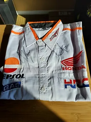 Marc Marquez And Dani Pedrosa Autographed Repsol Honda Pit Shirt JSA Authentic. • $1000