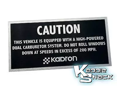 Aluminum Adhesive-Backed Kadron Caution Plate VW Carburetors Solex H40/44EIS • $17.95