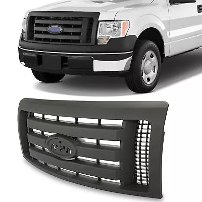 Painted Black Bumper Grille W/Shell & Insert For 2009-2014 Ford F-150 F150 XLT • $89.99