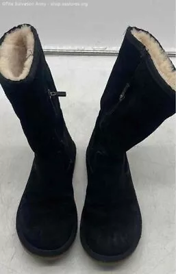 Ugg Australia Women's Black Side Zip Sheepskin Cold Weather Snow Boots Size 6 • $19.99