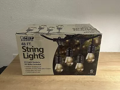 Feit Outdoor Weatherproof String Light Set Black 48 Ft 24 Light Sockets • $34.99