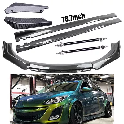 For Mazdaspeed3 Carbon Fiber Side Skirts Rear Front Bumper Lip Splitter Rod • $159.99