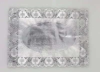 Silver Foil Rectangle Paper Lace Doilies Size:7.5 X10.5  (19cmx26cm) Party Craft • $15.90