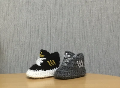 £6.99 • Buy Crochet Baby Shoes Handmade Crochet Wool Baby Booties Sneakers Slippers