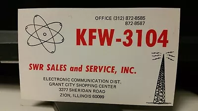 CB Radio QSL Postcard KFW-3104 Nuclear Atomic Symbol 1970s Zion Illinois • $9.69