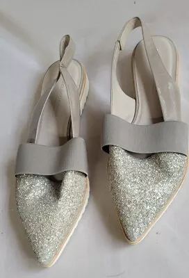 Kennel Schmenger Silver Sparkle Flat Shoes - Size 9.5 • £12