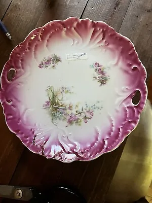 $10 • Buy Vintage Purple Floral Cake Plate