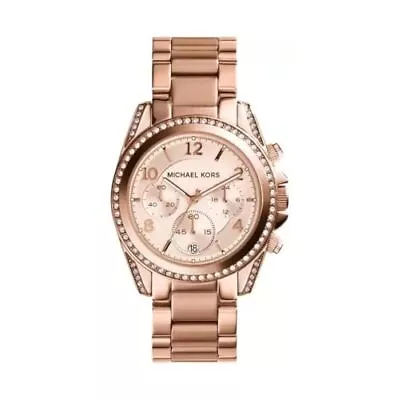 Michael Kors Watch For Women Blair Quartz Chronograph Movement 39 Mm Rose Gold • £89.21
