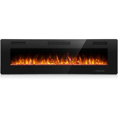 60''Electric Fireplace Recessed Wall Mounted Fireplace Heater Ultra Thin • $222.99