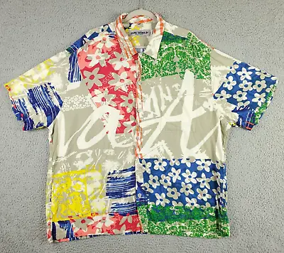 Jams World 100% Crinkle Rayon Hawaiian Shirt M630RES-ALOH Spellout Mens Size XXL • $74.99