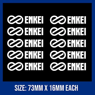 10x ENKEI WHEEL DECALS Stickers - White - JDM Skyline GTR Silvia EVO WRX RX7 • $6.95