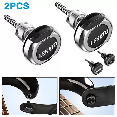 $18.89 • Buy LEKATO Guitar Strap Button Lock Quick Release Security Anti-Rust Metal 2 Color