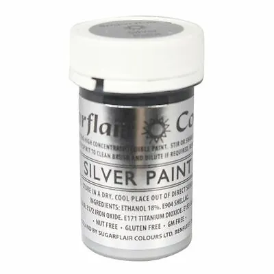 Edible Food Colouring Sugarflair Paint Silver 20g Cake Decorating Sugarcraft • £8.81